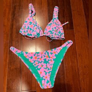 Wild Fable Teal and Pink Bikini Set
